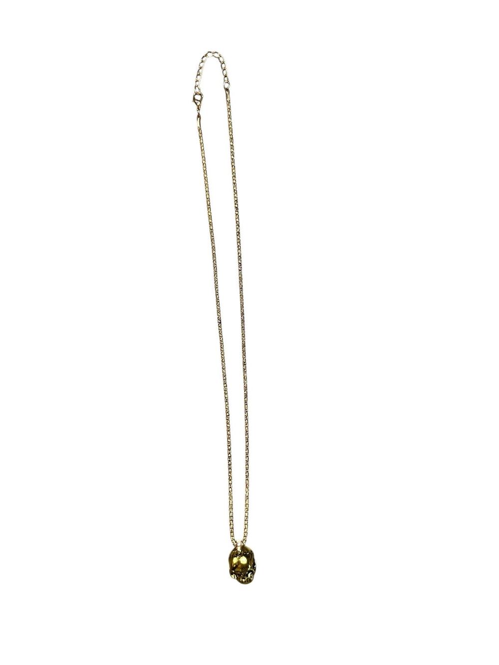 Andrew Christian Skull Necklace Gold — One Size